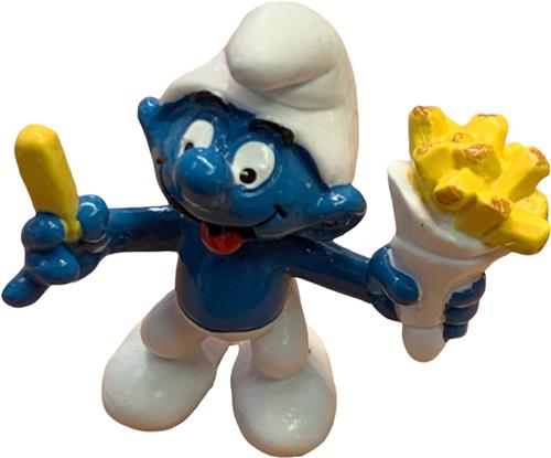 Schleich smurf met vlaamse frites / patat - 5,5 cm - De smurfen