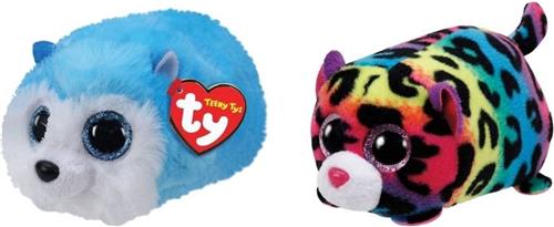 Ty - Knuffel - Teeny Ty's - Slush Husky & Jelly Leopard