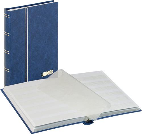 Lindner 1159 Postzegelalbum - Blauw - KLEIN formaat - 32 blz. witte bladen - Postzegels - insteekalbum - insteek - compact  stockboek