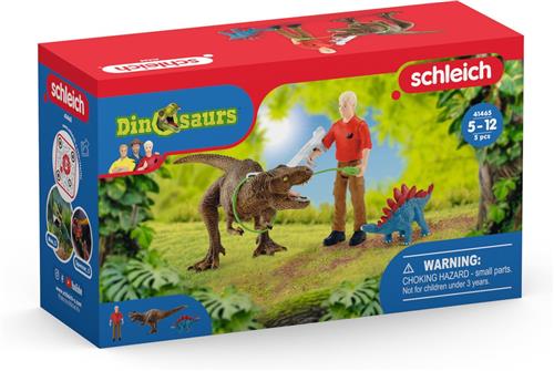 schleich DINOSAURUS- Tyrannosaurus rex aanval - Speelfigurenset - Kinderspeelgoed voor Jongens en Meisjes - 5 tot 12 jaar - 4 Onderdelen