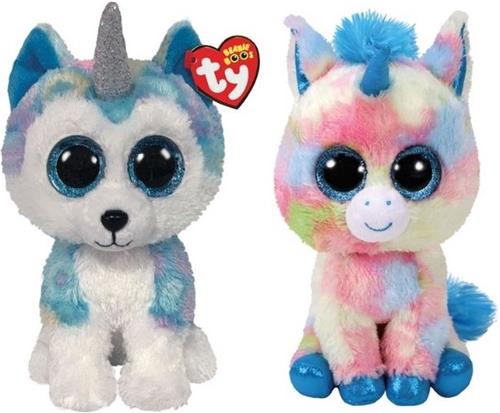 Ty - Knuffel - Beanie Buddy - Helena Husky & Blitz Unicorn