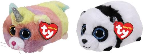 Ty - Knuffel - Teeny Ty's - Heather Cat & Bamboo Panda