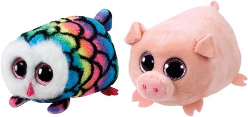 Ty - Knuffel - Teeny Ty's - Hootie Owl & Curly Pig