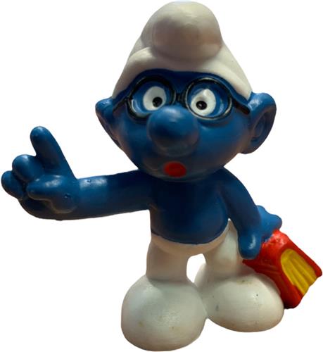 Brilsmurf met boek - Schleich speelfiguur - De smurfen - 5,5 cm