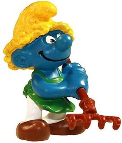 Schleich smurf met hark - boeren smurf - 6 cm - speelfiguur