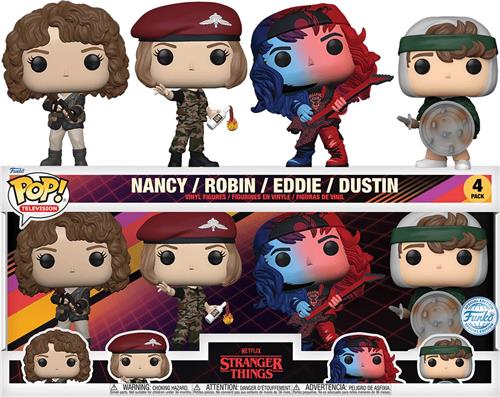 Funko Pop! Movies: Stranger Things Nancy / Robin / Eddie / Dustin 4-Pack Exclusive Special Edition