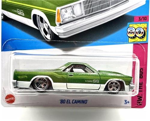 HOT WHEELS '80 EL CAMINO GREEN WHITE 26/250 1:64 HW THE '80s 3/10