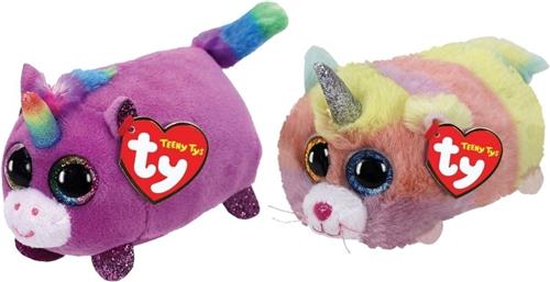 Ty - Knuffel - Teeny Ty's - Rosette Unicorn & Heather Cat