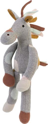 Happy Horse Gebreid Paardje Knuffel - Grijs/Multi - Baby knuffel