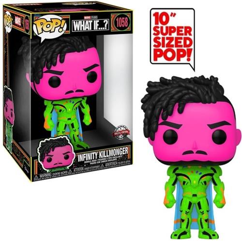 Funko What If...? - Super Sized POP! Infinity Killmonger (Blacklight) 25 cm Verzamelfiguur - Multicolours