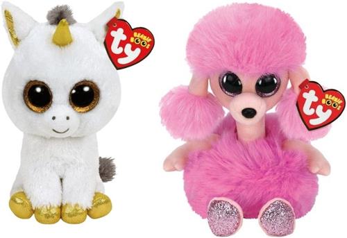 Ty - Knuffel - Beanie Boo's - Pegasus Unicorn & Camilla Poodle