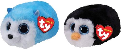 Ty - Knuffel - Teeny Ty's - Slush Husky & Waddles Penguin