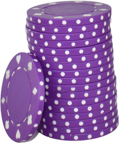 Dice poker chips paars (25 stuks) - pokerchips - poker - ABS chips - pokerspel - pokerset - poker set