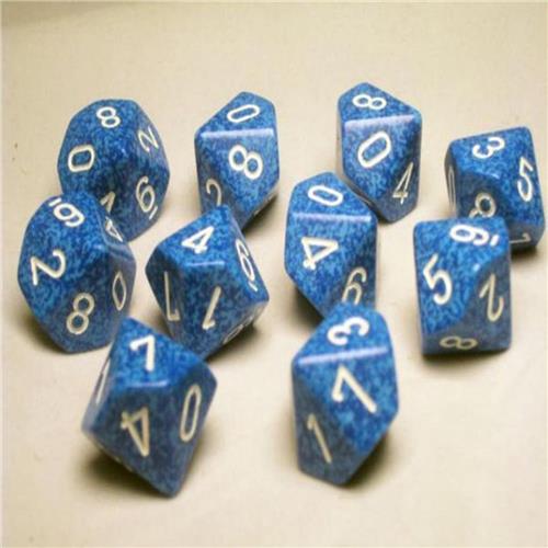 Chessex Water Speckled D10 Dobbelsteen Set (10 stuks)