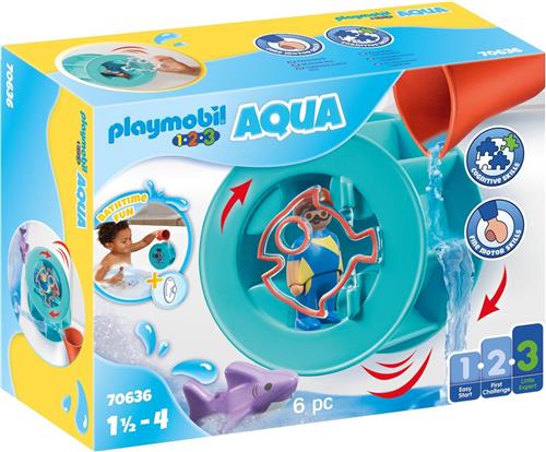 Playmobil 1.2.3 Aqua - Waterwervelrad met babyhaai 70636