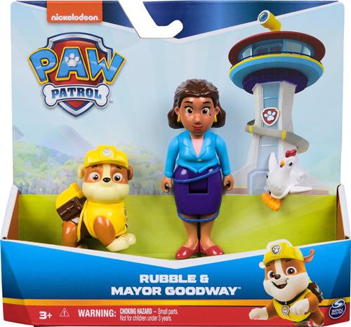 PAW Patrol - Rubble & Burgemeester Goodway met Chickaletta Speelfigurenset