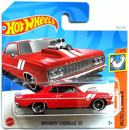 HOT WHEELS '64 CHEVY CHEVELLE SS 157/250 1:64 RED HW MUSCLE MANIA 2/5