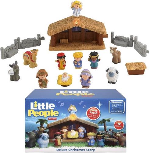 Fisher-Price Little People Kerststal Met Lichtgevende Engel - Speelfigurenset