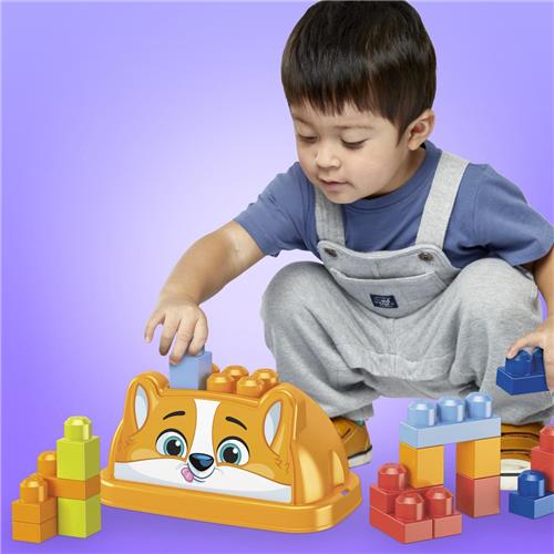 Fisher Price Mega Bloks Dierendoos Hond Corgi 25 blokken