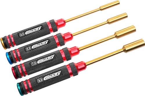 Team Corally - Pro Nut Driver Set - Ti-Ni Coated - 4.0 / 5.5 / 7.0 / 8.0 mm - 4 pcs