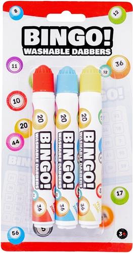 Engelhart Bingo stiften/markers/dabbers - 3x - blauw/geel/rood - 20 ml