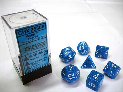 Chessex Water Speckled Polydice Dobbelsteen Set (7 stuks)