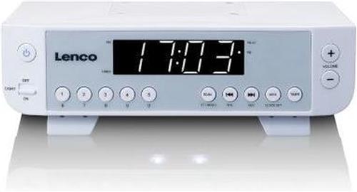 Lenco Keukenradio - FM Radio met LED-verlichting en Timer functie - KCR-11WH - Wit