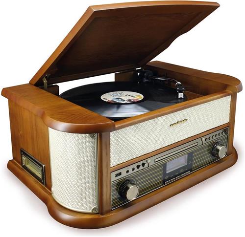 Soundmaster NMC549DABBE - Nostalgisch muziek center met DAB+ en bluetooth