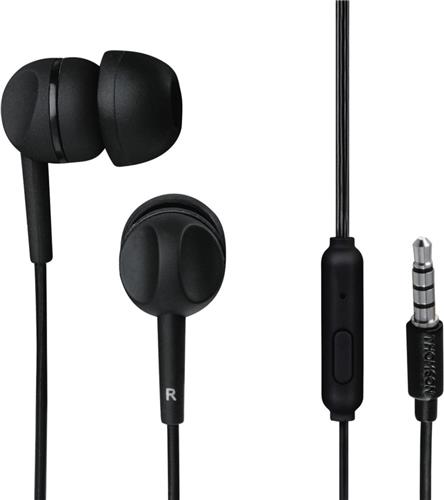 Thomson EAR3005BK koptelefoon, in-ear, microfoon, zwart