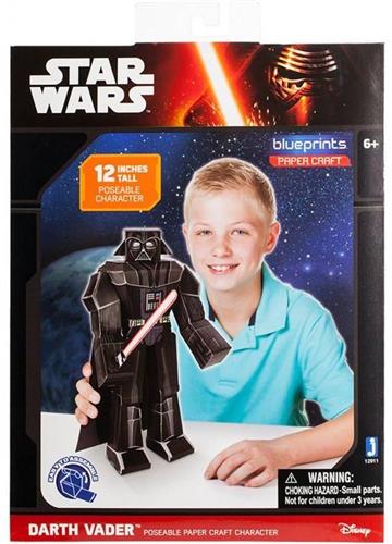 SET VAN 3 Star Wars Paper Craft Positioneerbare Figuren: Stormtrooper, Chewbecca en Darth Vader - 30.5 cm lang