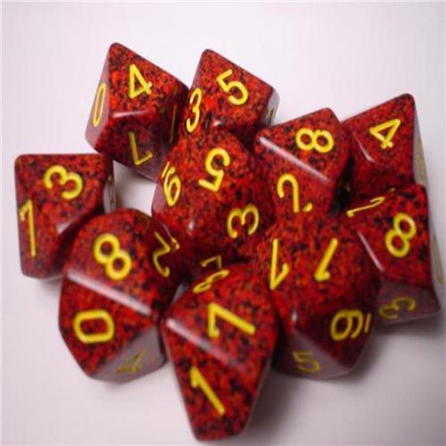 Chessex Mercury Speckled D10 Dobbelsteen Set (10 stuks)