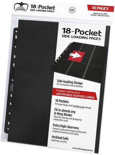 Ultimate Guard 18-Pocket Pages Side-Loading Black (10)