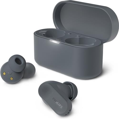 Philips Sound TAT3509 True Wireless oordopjes - mulitpoint - Noice Cancelling Pro - IPX4 - Touch Control - Donkergrijs