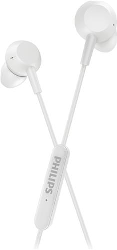 Philips TAE5008 In-ear Hoofdtelefoon met Microfoon | Lichtgewicht Bedraad | USB-C | 1,2 m Kabel | Afstandsbediening 3 Knoppen | 3 Maten Oordopjes | Comfortabele | Helder Geluid en Krachtige Bass | Wit