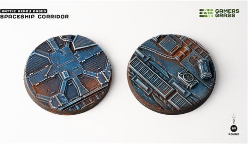 Spaceship Corridor Bases Pre-Painted (2x 60mm Round )