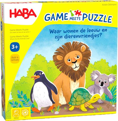 Spel / puzzel - Waar wonen de leeuw en zijn dierenvriendjes? - 3+