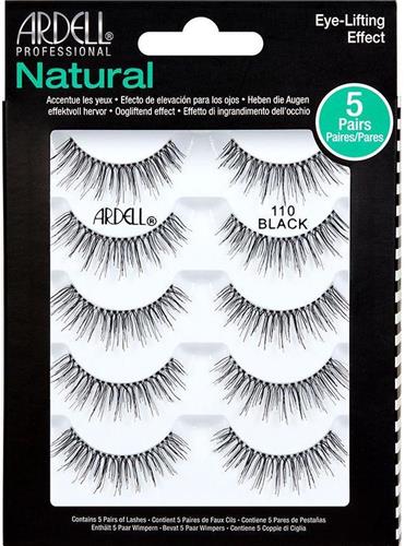 Ardell Natural 110 Black Multipack - 5 paar Natural 110 nepwimpers - Licht volume, korte lengte - natuurlijke wimperlook