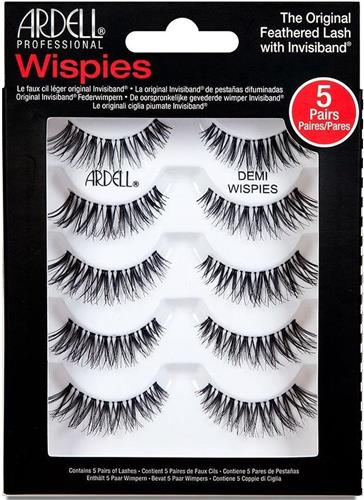 Ardell Demi Wispies Multipack - 5 paar Nepwimpers van Echt haar - Gemiddeld volume, gemiddelde lengte - Uitlopend - Signature Wispies-stijl met kriskras, bevedering en krul