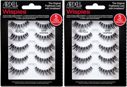 2 x Ardell Demi Wispies Multipack - 5 paar Nepwimpers van Echt haar - Gemiddeld volume, gemiddelde lengte - Uitlopend - Signature Wispies-stijl met kriskras, bevedering en krul