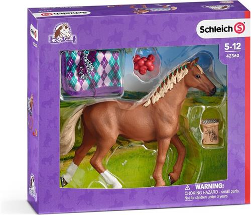 Schleich Engels volbloed met deken 42360 - Paard Speelfiguur - Horse Club - 18,7 x 5,2 x 16,5 cm