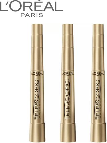 L'Oréal Paris Telescopic Mascara - Zwart 3 stuk