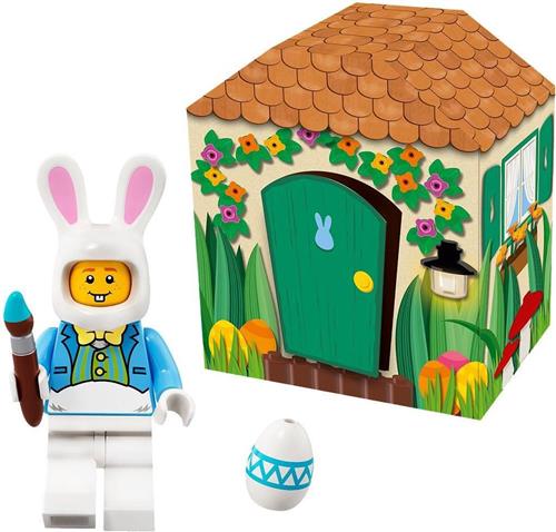 LEGO 5005249 Paashaas mini LEGO poppetje figuur in kartonnen huisje