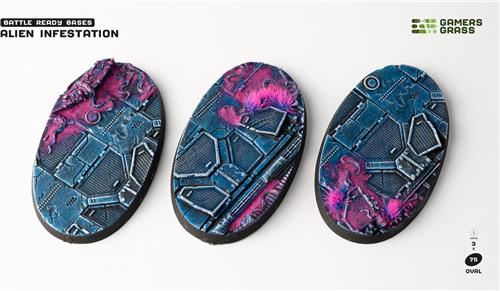 Alien Infestation Bases Pre-Painted (3x 75mm Oval )