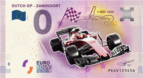 0 Euro biljet 2020 - Dutch GP Zandvoort KLEUR