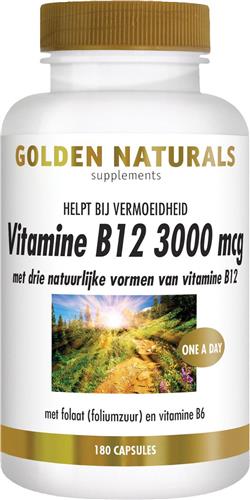 Golden Naturals Vitamine B12 3000 mcg (120 veganistische zuigtabletten)