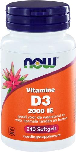 NOW  Vitamine D3 2000 IE - 240 softgels