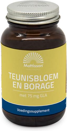 Mattisson - Teunisbloem en Borage Olie - Met 75 mg GLA - Teunisbloemolie & Borageolie - Voedingssupplement - 60 Capsules