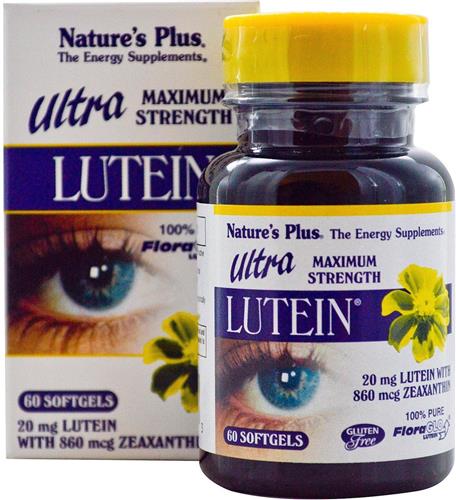 Ultra Lutein, Maximum Strength, 20 mg (60 Softgels) - Nature's Plus