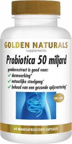 Golden Naturals Probiotica 50 miljard (60 veganistische maagsapresistente capsules)