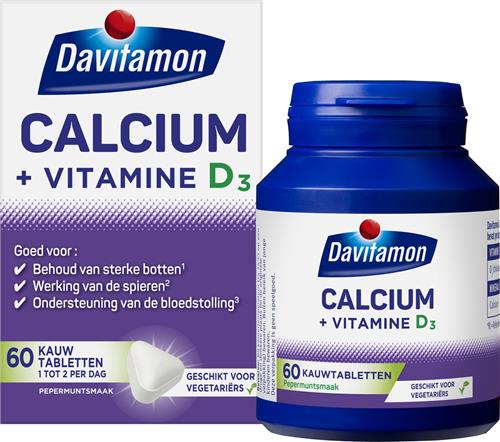 Davitamon Calcium met vitamine D3 - Pepermuntsmaak - Voedingssupplement